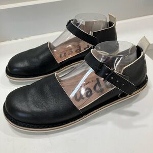 Trippen Union Black Leather Mary Jane Closed Toe Slip On Ankle Strap Shoes 40